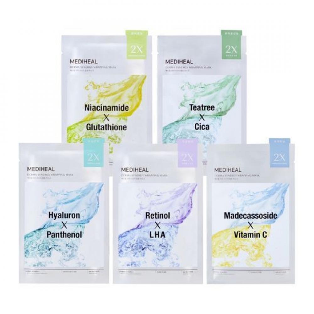 Mediheal [5 типов 1 лист] Маска-обертывание Mediheal Derma Synergy 1 лист 5 типов Выберите 1 Blemish Glow 1 лист