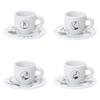Чашка Bialetti с блюдцем Uncle Bialetti White Coffee Espresso Cup Set 4 Piece Y0TZ033 &