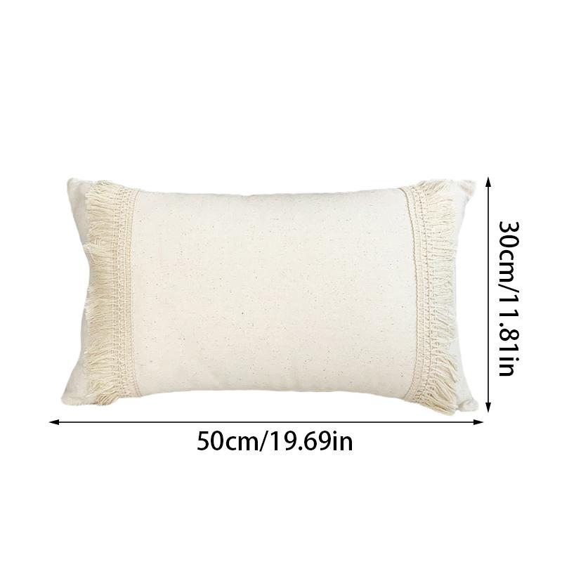 Наволочка из хлопковой смеси с кисточками в стиле бохо, однотонная наволочка с ворсом
