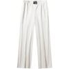 Solid Color High Waist Wide Leg Casual Pants Women Bottoms Chalk-White 162438315-1