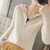 Cashmere Hoodie Cardigan Women Loose Striped Sweater 2022 Autumn and Winter New Long Sleeve Hooded Knitted Outer Wear Sweater