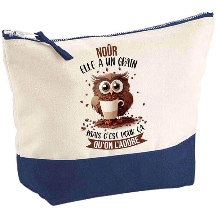 Trousse de maquillage - PLANETEE - Noûr Chouette Grain - Grand format - Coton - Impression HD personnalisée