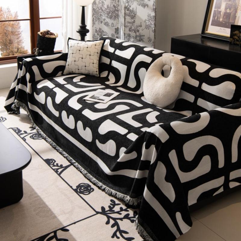 Кемпинг Пикник Черный Белый Коврик Пледы для Гостиной Диван Пары Положение Современный Плед Цвет Блок Одеяло Чехол