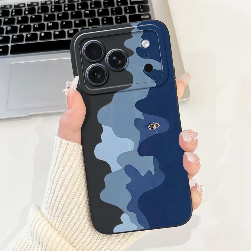 Для iPhone 17 Pro Max 17Pro Модный Чехол для Телефона с Рисунком Пляж Сумерек Для iPhone17 Pro 17ProMax Мягкие Силиконовые Чехлы Бамперы