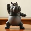 Фигурка Мастера Йоги Бегемота Ручной Работы Неуклюжий Бегемот для Йоги Украшение Дзен Медитация Статуэтка Бегемота для Домашнего Офиса Декор Подарок для Любителей Йоги