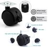 1Pair 1Inch Universal Wheel Swivel Caster Roller Wheel Furniture Office Chair Caster With Brake For Luggage Accessories