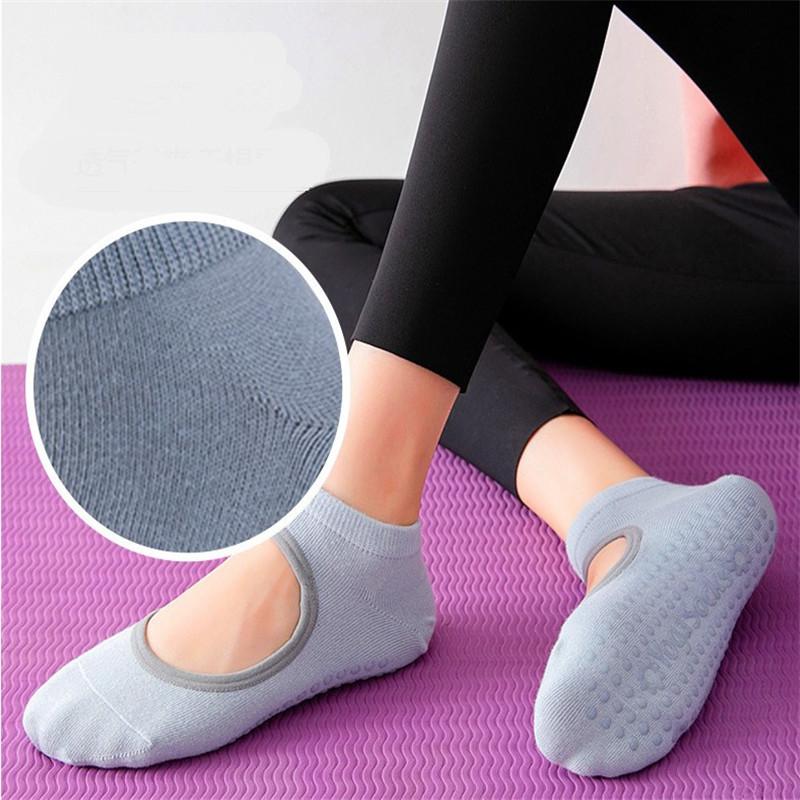 1 пара женских противоскользящих носков, дышащие силиконовые носки с открытой спиной в горошек, пилатес Barre, домашнее спортивное нижнее белье для танцев в помещении