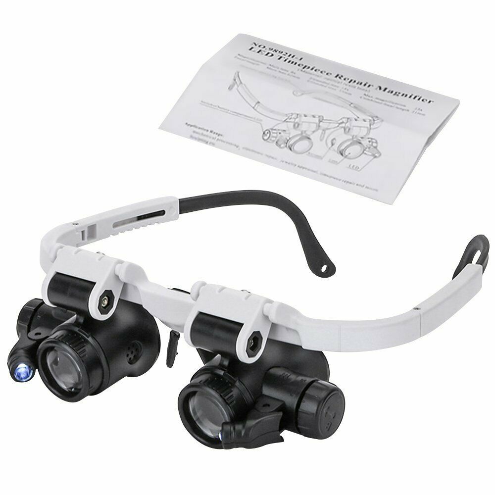 Лупа Оптические приборы Увеличительные стекла Ювелирный микроскоп Светодиодная подсветка Ремонт часов Оголовье