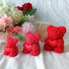 DIY Valentine's Day Love Rose Bear Silicone Mold Handmade Aroma Candle Plaster Ornaments Mould Wedding Candle Decoration Making