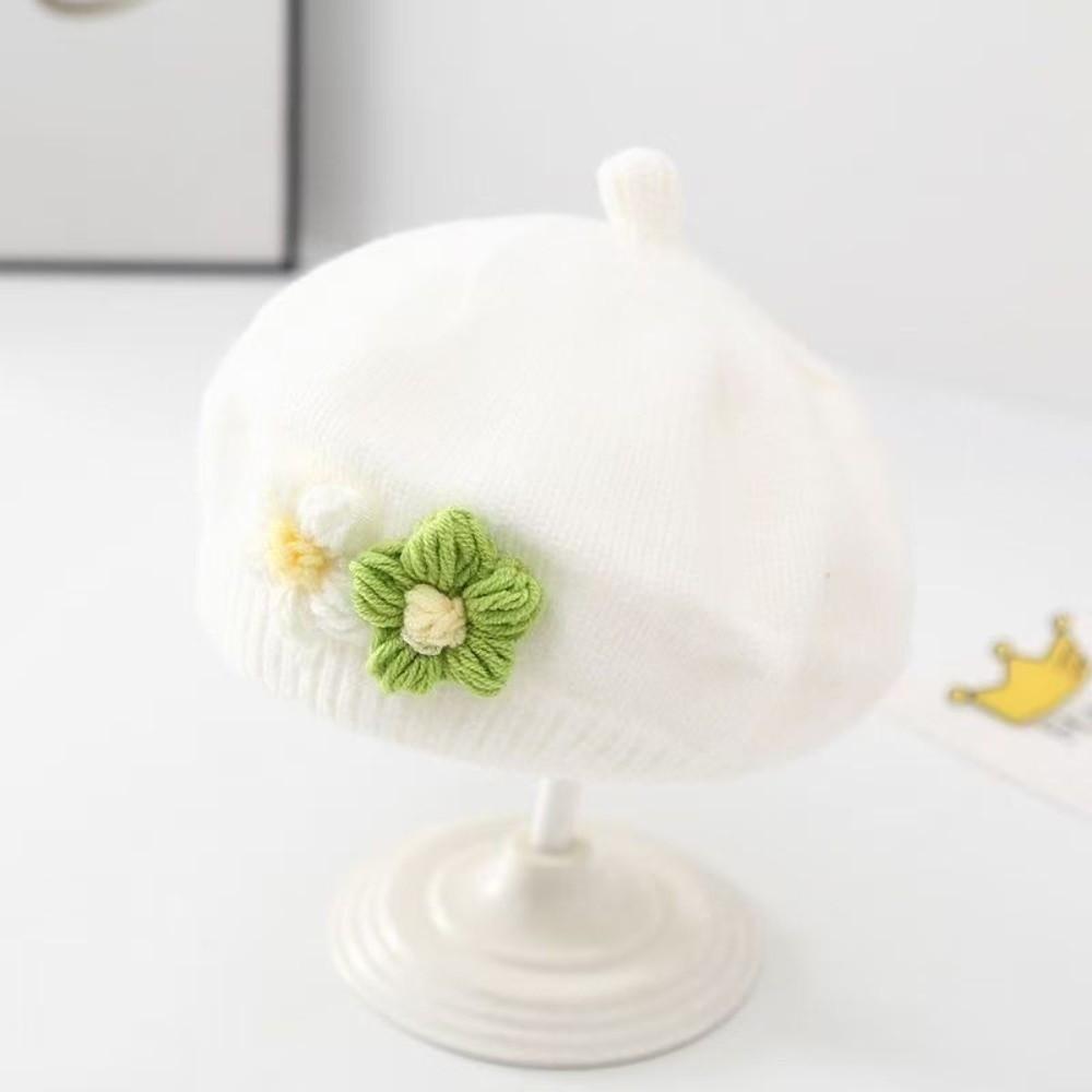 Cute Flower Toddler Beret Hat Comfortable Beanies Cap Fashion Knitted Hats Autumn Winter