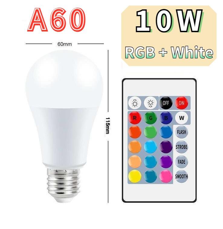220 В 110 В E27 Светодиодная лампа RGB 20 Вт 15 Вт 10 Вт 5 Вт Светодиодная лампа RGBWW Сменная красочная светодиодная лампа RGBW с ИК-пультом дистанционного управления