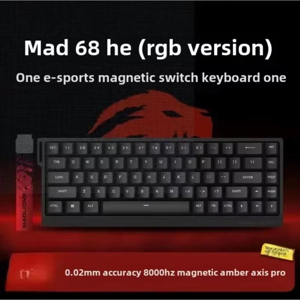 MADLIONS MAD 60/68HE Игровая Магнитная Клавиатура Проводная Клавиша Веб-драйв Индивидуальная 8K 61/68 Отклик RT Регулируемый Ход Клавиши Горячая Замена