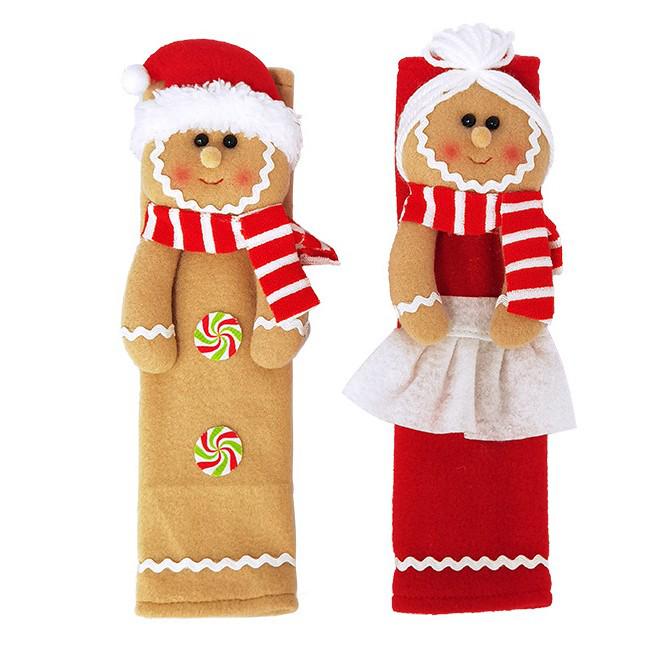 Flannel Gingerbread Man Refrigerator Handle Decoration - Christmas Gift