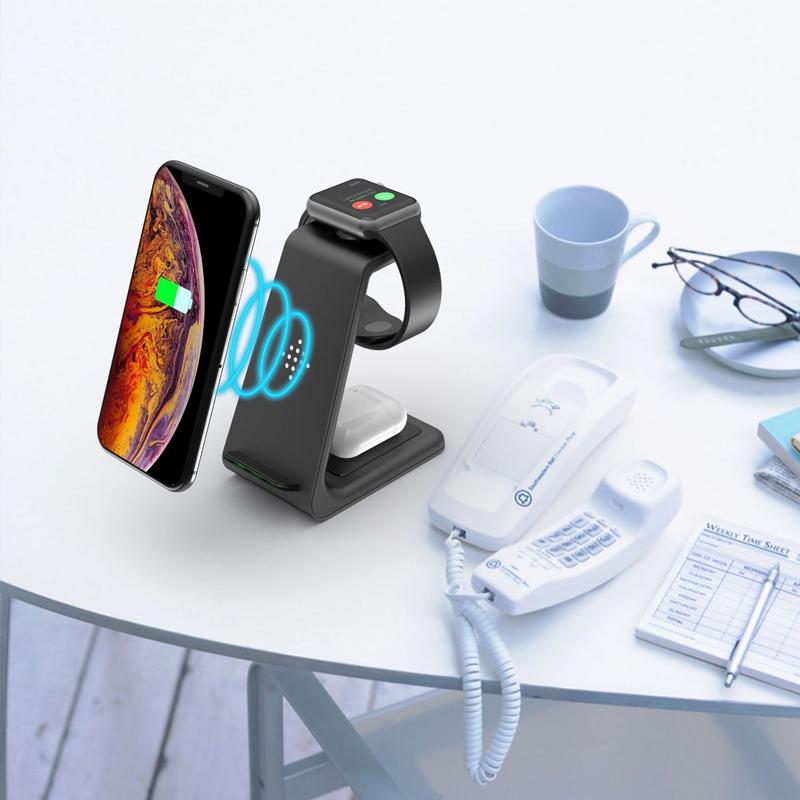 15W Wireless Charger Dock Fast 3 In1 Qi For iPhone/ Samsung /Huawei/Xiaomi/Aipods/ iWatch