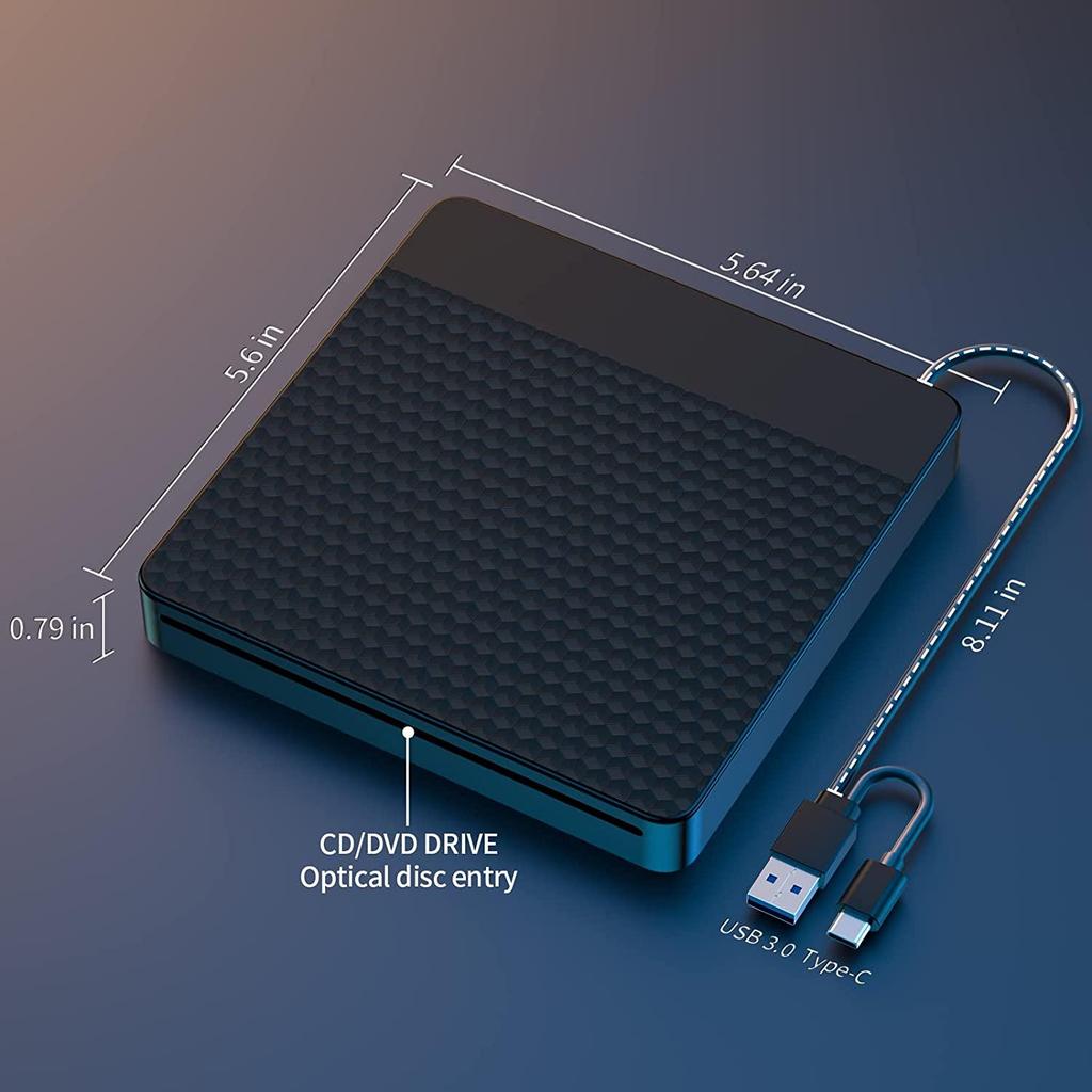 Внешний щелевой оптический привод USB 3.0 с автоматической загрузкой диска для ноутбуков