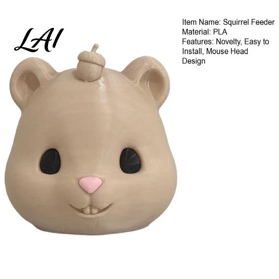 Decorative Hanging Feeder Mouse Head Squirrel Feeder Funny Animal Face Outdoor Patio Wildlife Feeding Station for Garden Backyard Decor Unique