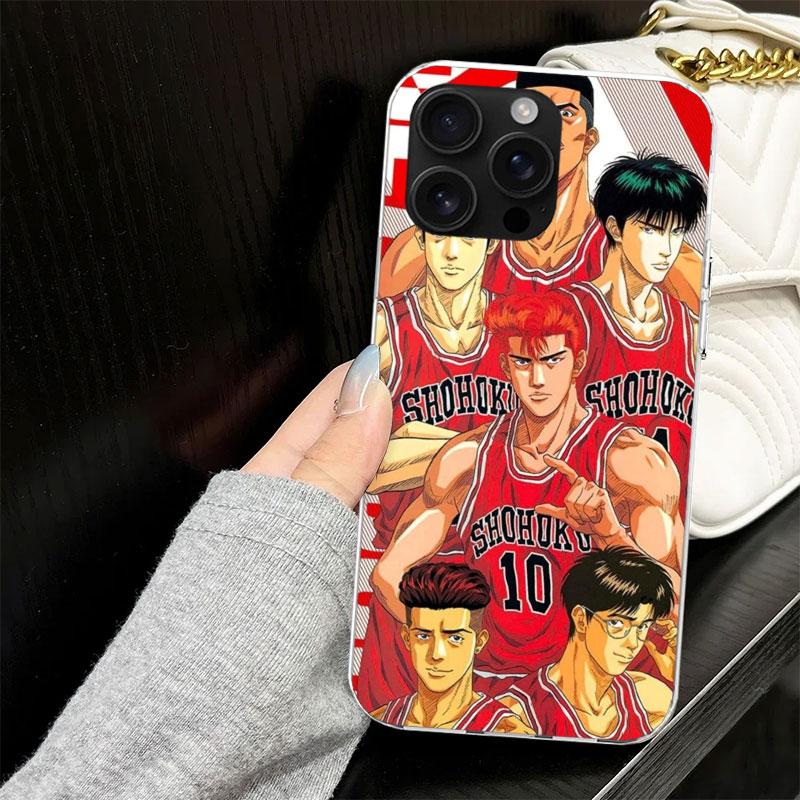 Anime S-SLAM DUNK Case for iPhone 13 12 Mini 11 Pro Max Soft Phone Cover X XS XR 7 SE 8 Plus 6 6S 5 5S Silicone Black Capa