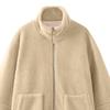 Women's Fleece Jacket Oversized Zip Up Stand Collar Fuzzy Sherpa Coat with Pockets Casual Winter Fall Outerwear