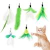 SONGWAY Игрушка для кошек, Дразнилка для кошек, Пушистые перья насекомых, Запасные перья, Зеленый