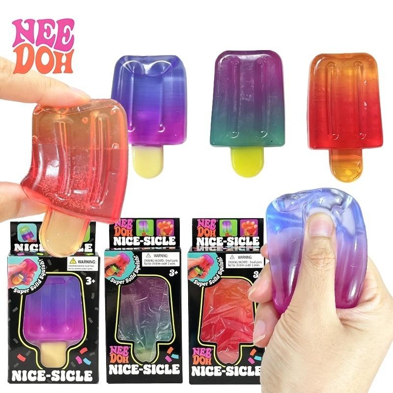 Градиентная прозрачная игрушка-антистресс Needoh Nice‑Sicle Мороженое Сжимаемая Растягиваемая Мягкая Деформируемая Игрушка для игры руками Офисный Вентилятор