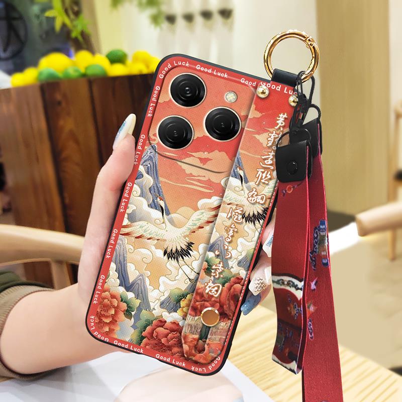 Durable Back Cover Phone Case For Tecno Spark20 Pro/KJ6 Shockproof Waterproof Fashion Ring Phone Holder Chinese style