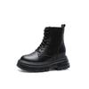 Leather Martin Boots Women's Shoes 2025 New Autumn High-top Thin Casual Platform Tide Ins Inner Height-increasing Short Boots