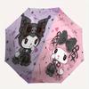 Kuromi,My Melody Automatic Folding Umbrella Simple 8 Rib Design, Bright Cartoon Pattern, Durable Iron Frame, Suitable For Travel, Outdoor, B