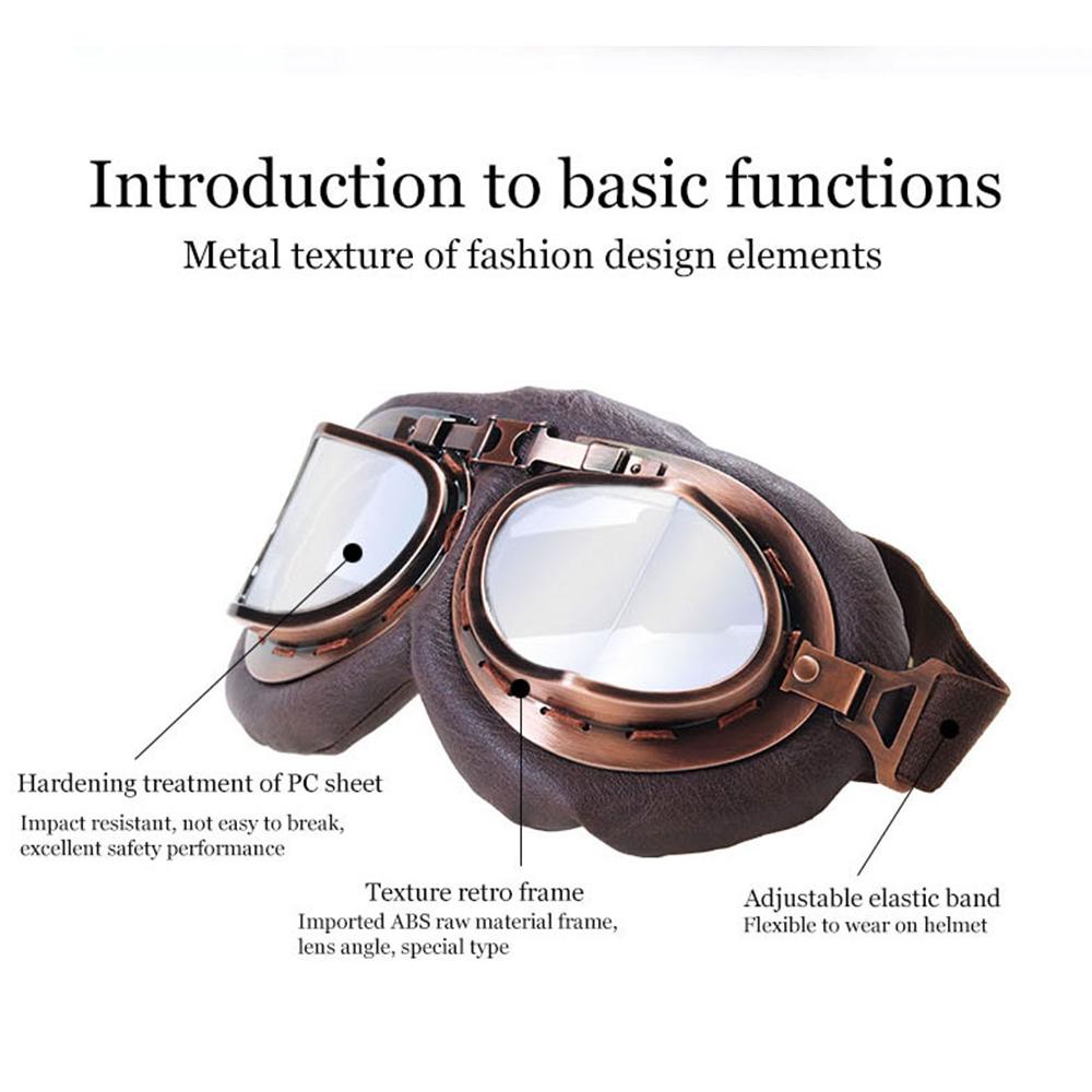 Retro Motorcycle Goggles Glasses Vintage Helmet Moto Pilot Classic Fog-proof Goggles for ATV Copper Motocross Glasses Eyewear