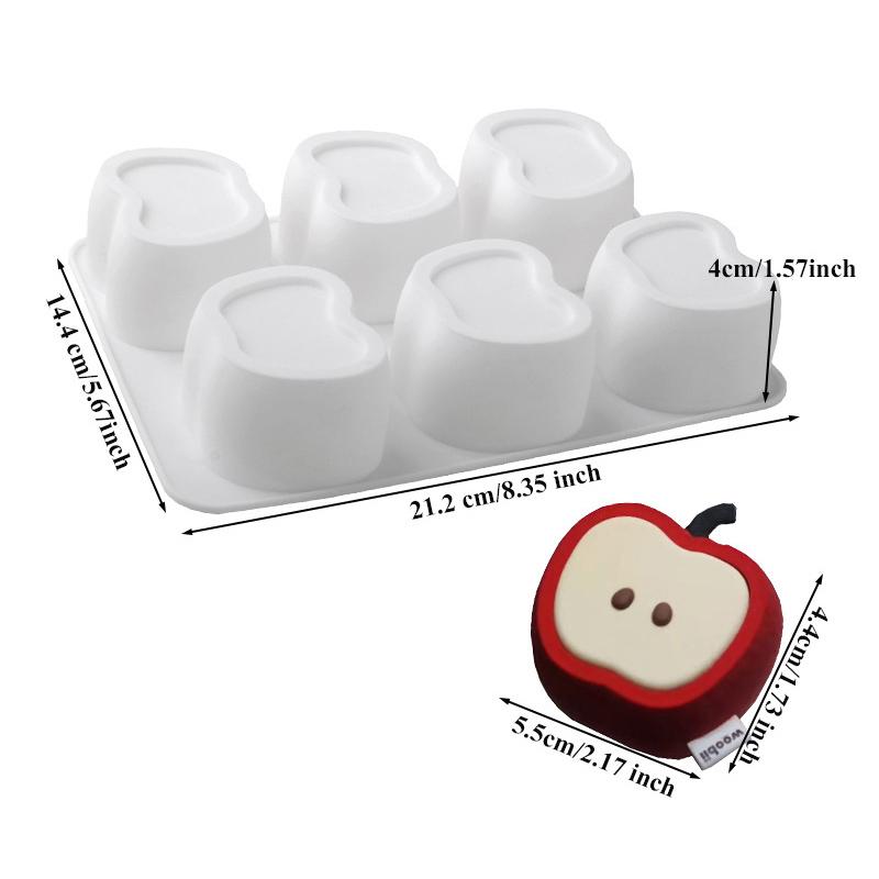 Силиконовая форма для выпечки на 6 ячеек для черничного муссового торта, форма для десертов в виде фруктов, для шоколадного пудинга