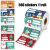 500pcs Stickers for Christmas Tags Stickers Self Adhesive Kraft Name Label Stickers with Santa Snowmen Xmas Tree Reindeer Bells