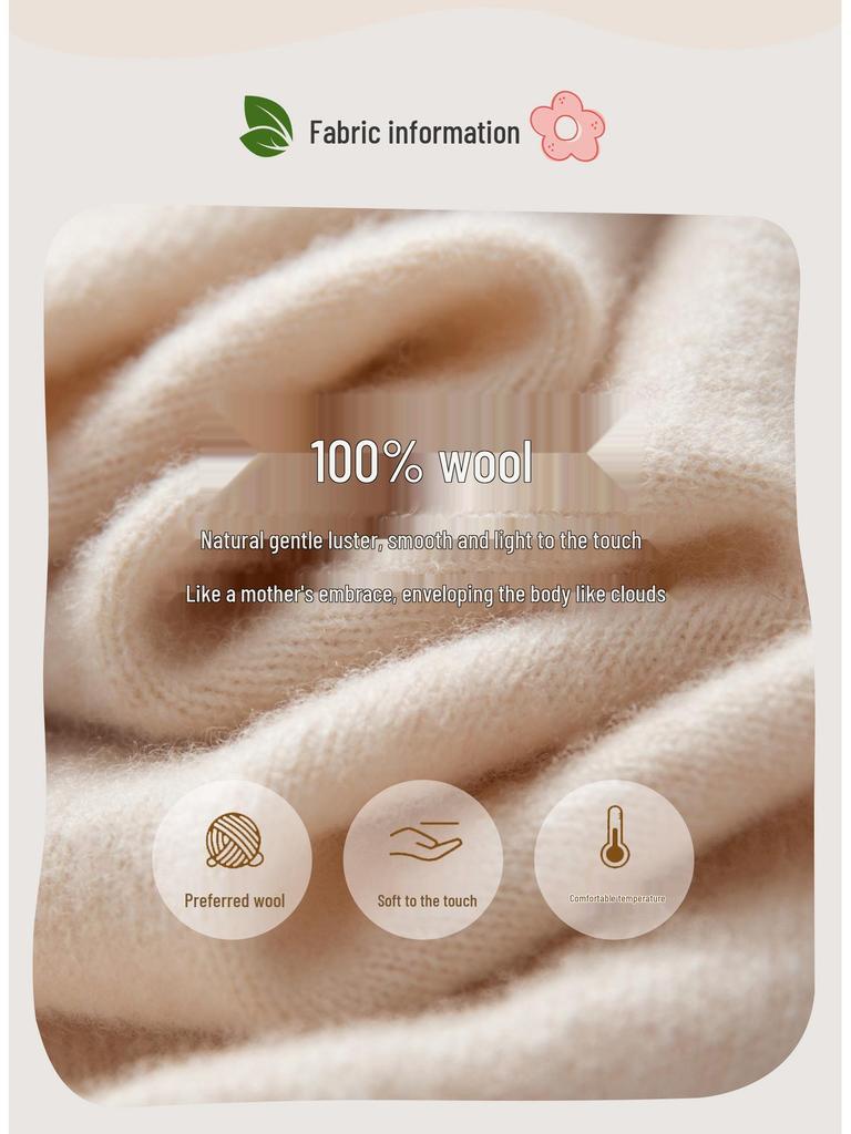 Premium Wool Polo Collar Sweater for Boys and Girls - Solid Color, Autumn/Winter Base Layer