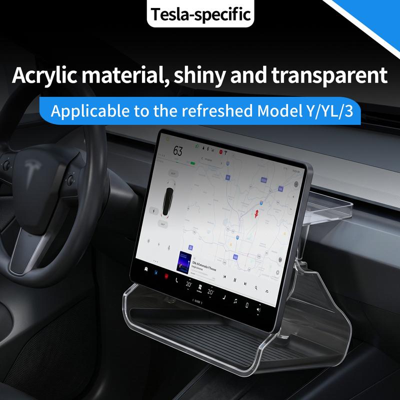For Tesla Model Y Juniper 2025- / Model 3 Highland 2024- Central Control ETC Storage Box, Under Screen Hidden Storage Box Tray