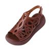 Women's Summer Retro Thick Bottom Sandals Middle Aged Slope Heel Cool Casual Shoes