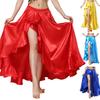 Dance Skirt Elastic Waist Ruffled Hem Side Slits Skirt Solid Color Dance Ballet Cosplay EMA