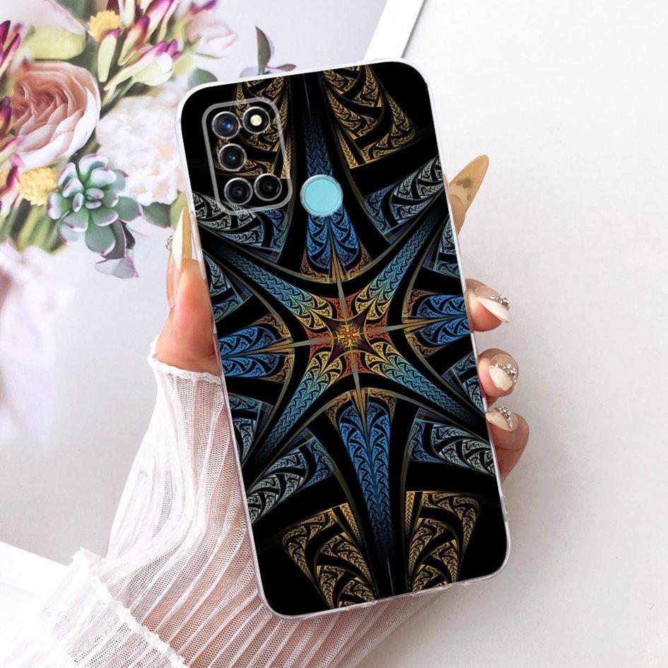 Чехол для Realme C17 RMX2101 Популярный Цветок Прозрачный ТПУ Силиконовый Чехол для Realme 7i RMX2103 Чехол-бампер RealmeC17 C 17