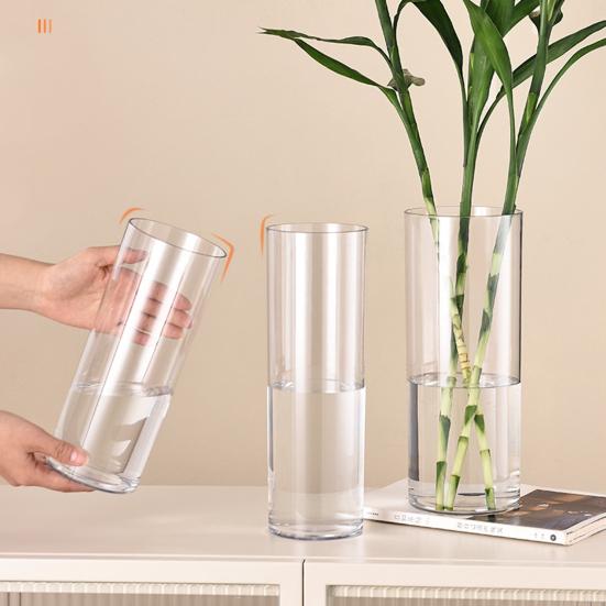 Прозрачная цилиндрическая ваза для цветов, свадебная вечеринка, обеденный стол, центральный элемент, гидропонный держатель для цветов, прозрачный