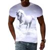 Летние мужские крутые стильные футболки с рисунком лошади, модная футболка с принтом животных в стиле хип-хоп, повседневная футболка в стиле Харадзюку