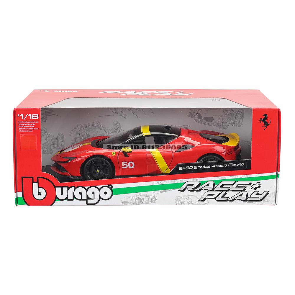 Ббураго 1:18 Ferrari SF90 STRADALE ASSETTO FIORANO №50 гоночная модель симулятор модель автомобиля сплав автомобиль игрушка коллекция