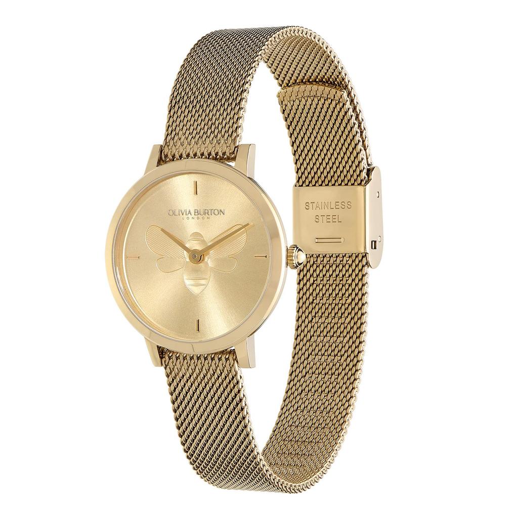 Авторизованный дилер Olivia Burton Watch Ladies ob24000022 Signature 28mm Bee Ultra Slim Gold Mesh Watch [OLIVIA BURTON]