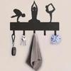 Metal Wall Mounted Hooks Yoga Body Shape Multi-purpose Clothes Key Storage Household Yoga Wall Hooks Metal Shape Multi-purpose