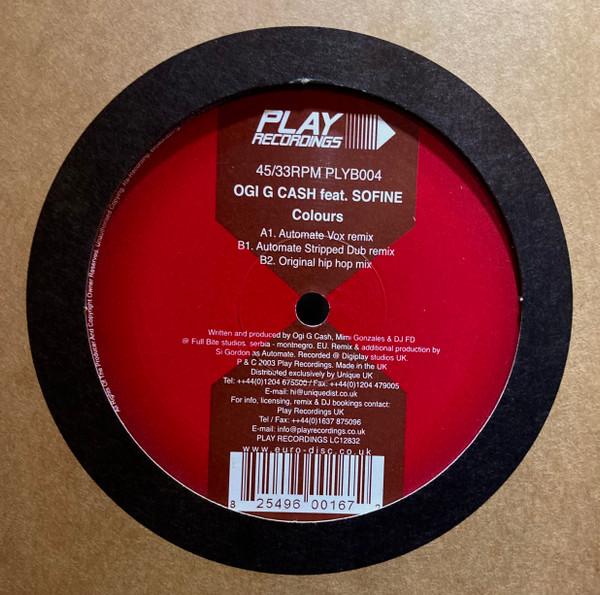 12-дюймовая пластинка OGI G CASH SOFINE Цвета PLYB004 PLAY RECORDING UK Ирландия Танцевальная Электроника Б/у