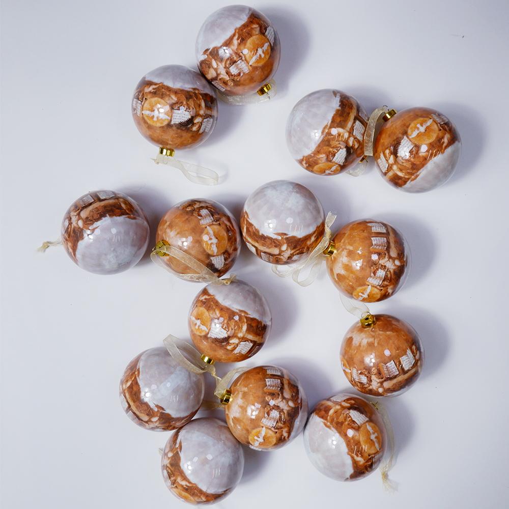 14 шт. в коробке, рождественские елочные подвесные шаровые украшения Navidad, новогодний шар, безделушка для рождественских украшений своими руками, шар с ремнями, детский подарок