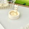 Cat Candle Holder Cute Cartoon Cat Shape Warm And Cozy Desktop Candlestick Synthetic Resin Elegant Candle Stand For Home Decor
