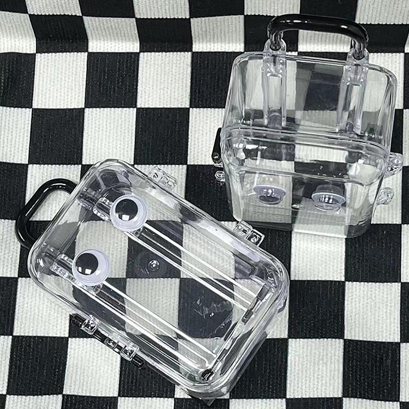 Mini Suitcase Jewelry Storage Box Women Lovely Small Earring Necklace Showcase Dollhouse Handbag Model Packing Case