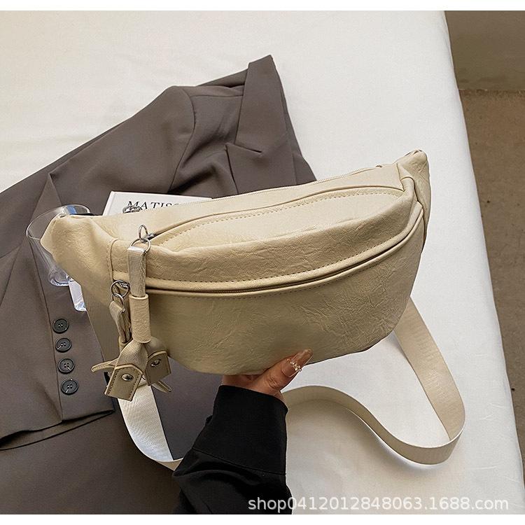 2025 новая персонализированная женская сумка для маленькой груди в иностранном стиле, повседневная простая однотонная сумка на широком плечевом ремне, поясная сумка, сумка-мессенджер на одно плечо, wom