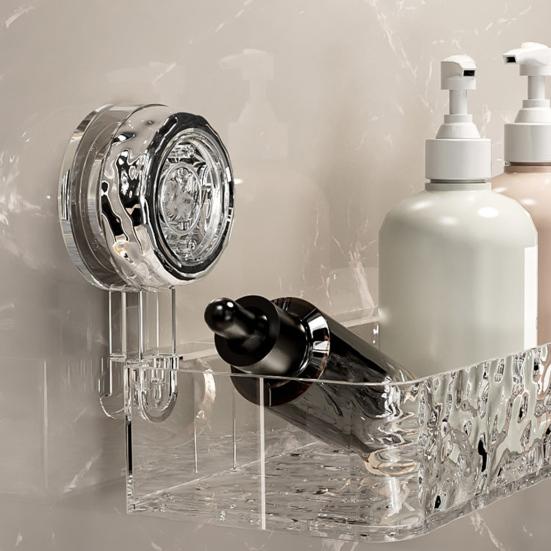 1/2 шт. Держатель для хранения на присоске, высокая грузоподъемность, простая установка, настенная полка для хранения без сверления, органайзер для душа