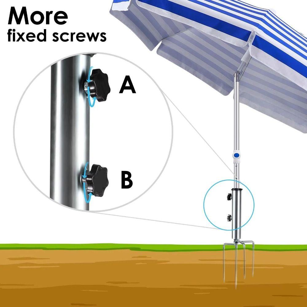 Portable Camping Umbrella Base 4 Nails Metal Ground Base Beach Parasol Rod Stand Tent Accessories