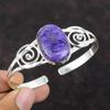 Charoite Gemstone Bangle 925 Sterling Silver Cuff Bracelet Handmade Jewelry Adjustable Bangle Birthstone Cuff Bracelet Women's Special Gift