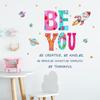 WZ9050 Painted Graffiti English Slogan Rocket Star Bedroom Living Room Study Beautify Decorative Wall Stickers