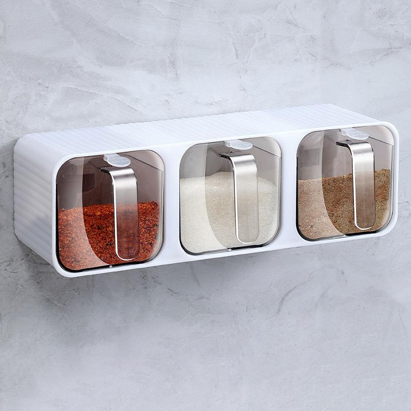 Коробка для приправ Кухонные принадлежности Настенное хранилище приправ Емкость для соли глутамата натрия